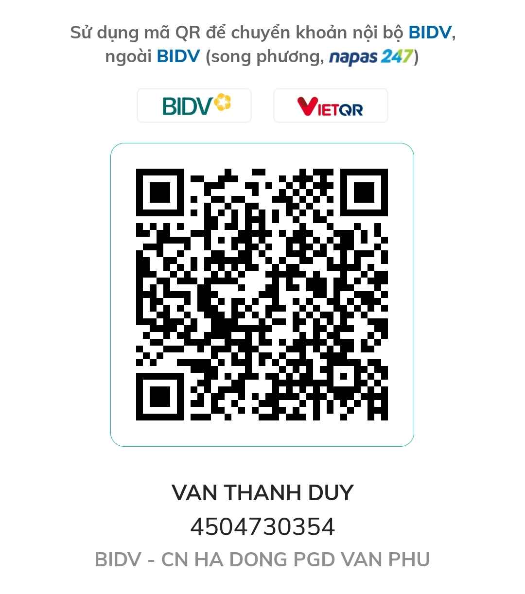 QR code for donation